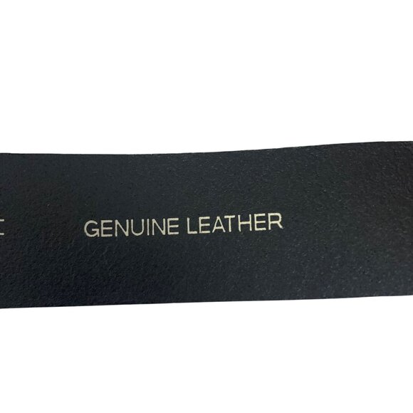 Fossil Mens Black Genuine Leather Belt Size 44 Silver Tone Buckle - Picture 12 of 12